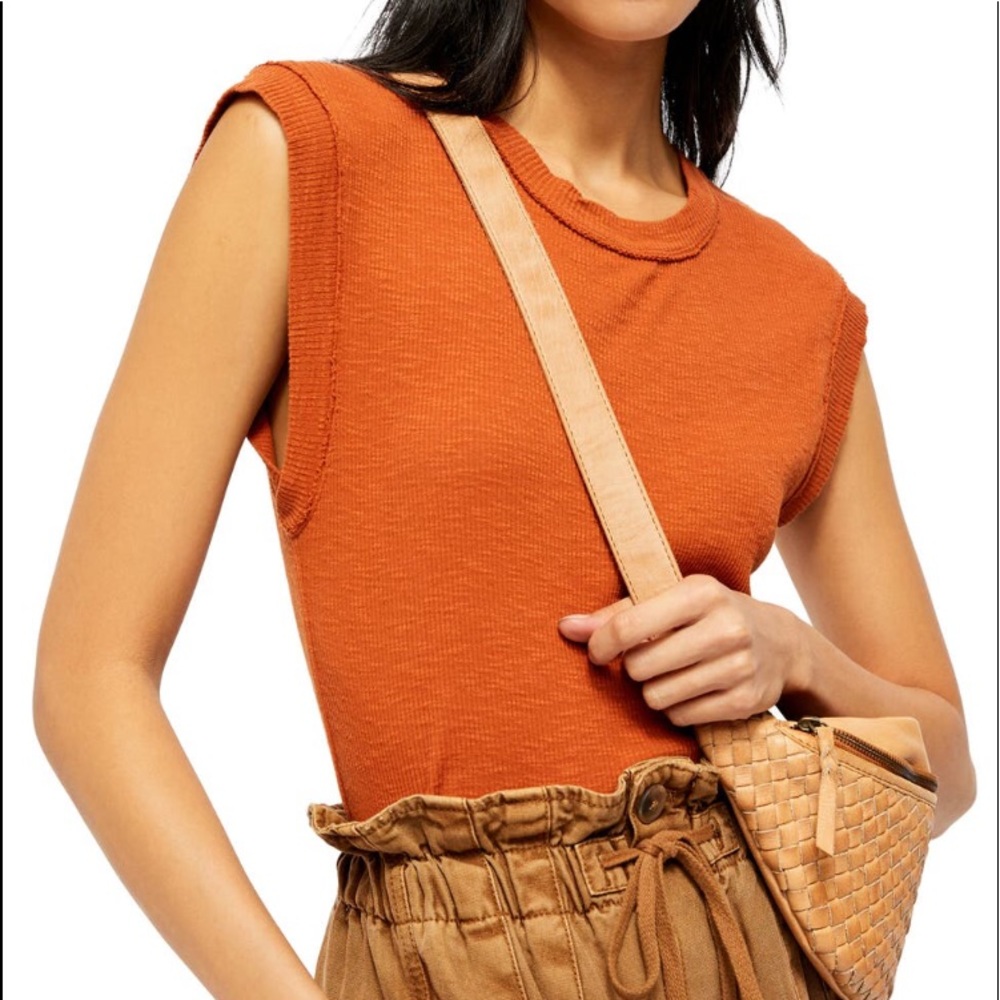 Free People Georgie Knit Muscle Tank Cinnamon